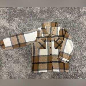 Plaid Button-Up Jacket for Kids